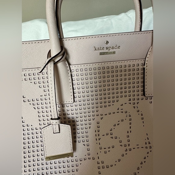 Kate Spade Leather Pink Handbag with crochet detail - Picture 4 of 6